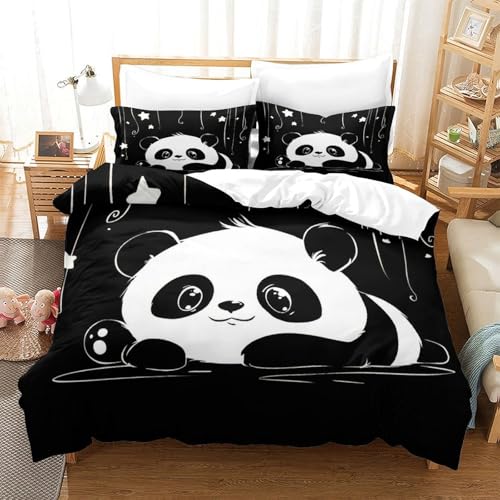 Parure de lit singe mignon 3D housse de couette microfibre respirante ado double 200x200cm - 3