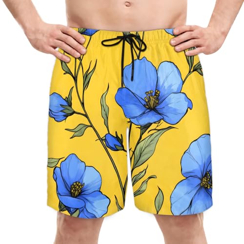Men's Swim Trunks Size S Linseed Orchid with Mesh Lining Soft Breathable Quick Dry Beach Shorts Blue