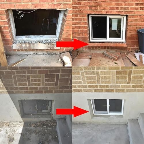 Ventana de sótano impermeable de aluminio negro ajustable 6