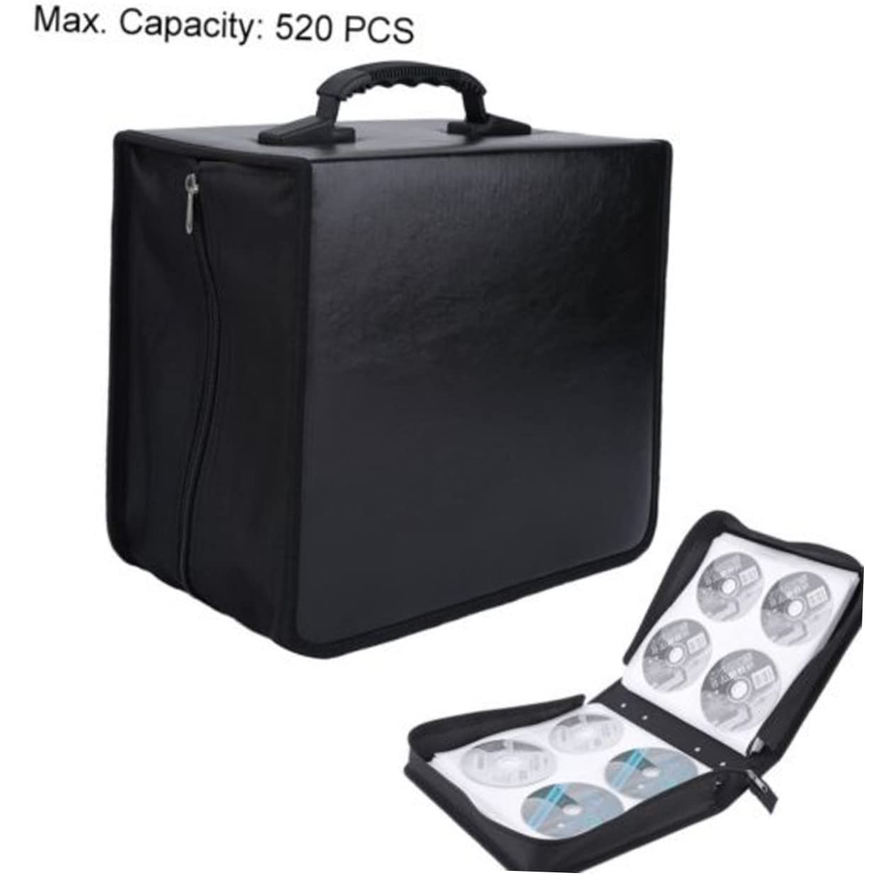 Custodia Porta Cd e Organizer Per 400 Dischi, Borsa Portatile Maniglia Resistente e Chiusura a Cerniera, Compatta e Adatta All’archiviazione e Trasporto Quotidiano Di Supporti Multimediali
