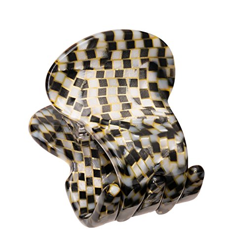 Mini Oval Jaw France Luxe Opera Silver : petite pince crabe en acétate pour coiffure femme