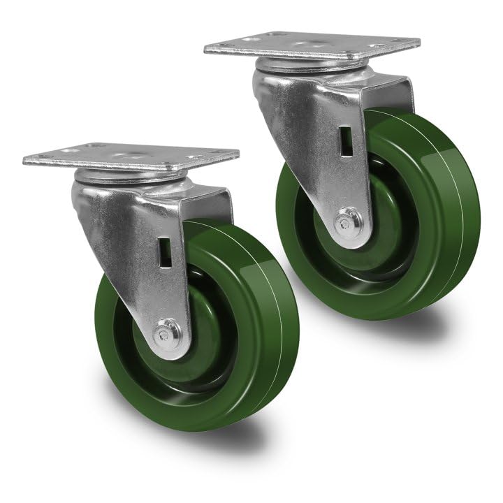 4 Inch High Temperature Casters, Oven-Safe Bakery Rack Casters, -20F to 550F, Heavy-Duty 1400 lbs Capacity, Baking Essential (2 Swivel)