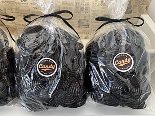 Vintage Candy Vending Broadway Black Licorice Wheels Bulk Gift Bag Two Pounds #TOP3