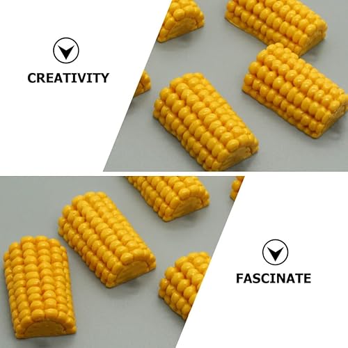 Miniatura 5 de YARNOW 20 piezas de rebanadas de maíz artificiales, pequeños adornos de imitación de corte de maíz de 0.73 x 1.1 pulgadas, adornos de mazorca de