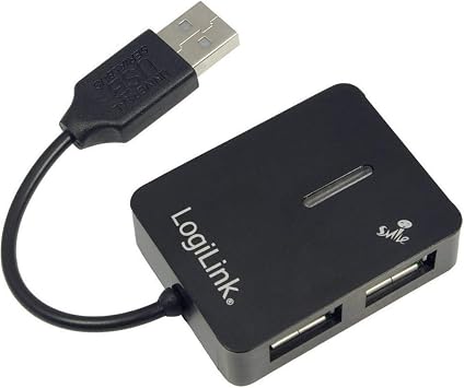 LogiLink Smile 4 Port USB 2.0 Hub - Black