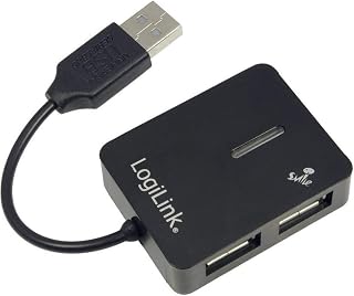LogiLink USB 2.0 4-Port Hub perno e concentratore 480 Mbit/s Nero