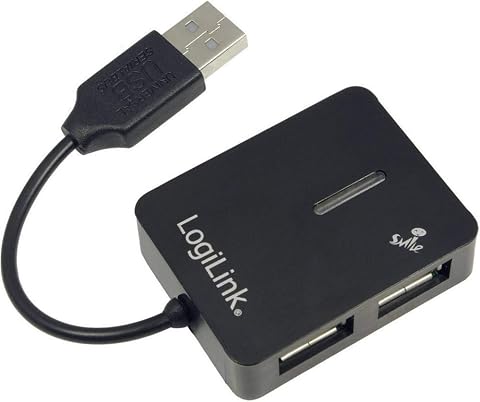 LogiLink USB 2.0 4-Port Hub perno e concentratore 480 Mbit/s Nero