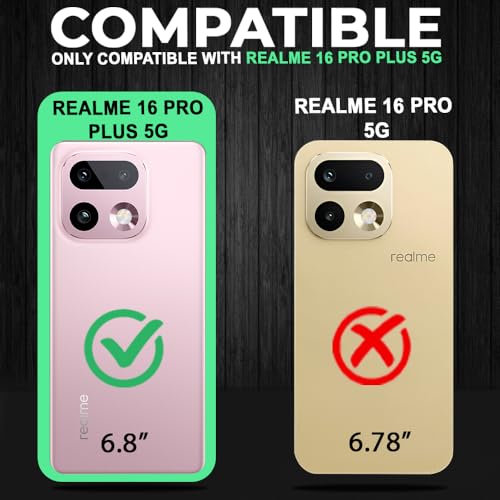 Image of AESTMO Realme 16 Pro Plus Back Cover | 360 Protection | Crystal Clear Hard Back Transparent | Compatible with MagSafe Accessories (PC+TPU, Black Bumper)