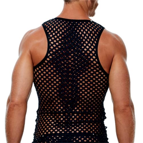 Lingerie For Men Sexy Slutty Underwear Mesh Breathable Shirts Sleeveless Sleepwear See Through Tops Nightgown Nightshirt4