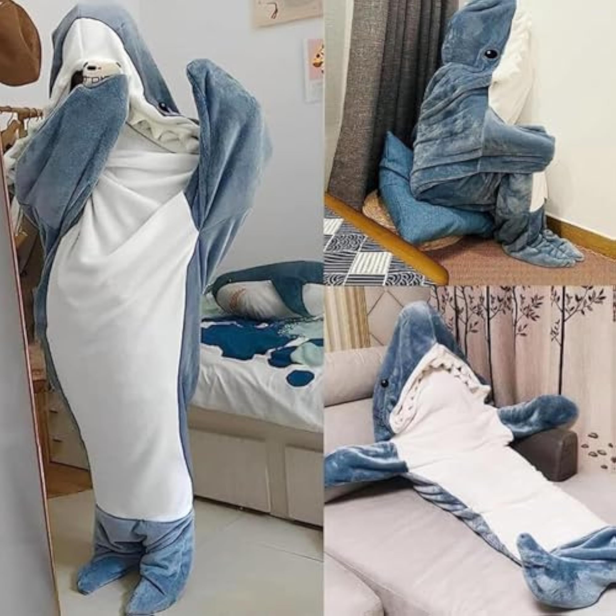 Cute Shark Pajama Blanket for Men and Women