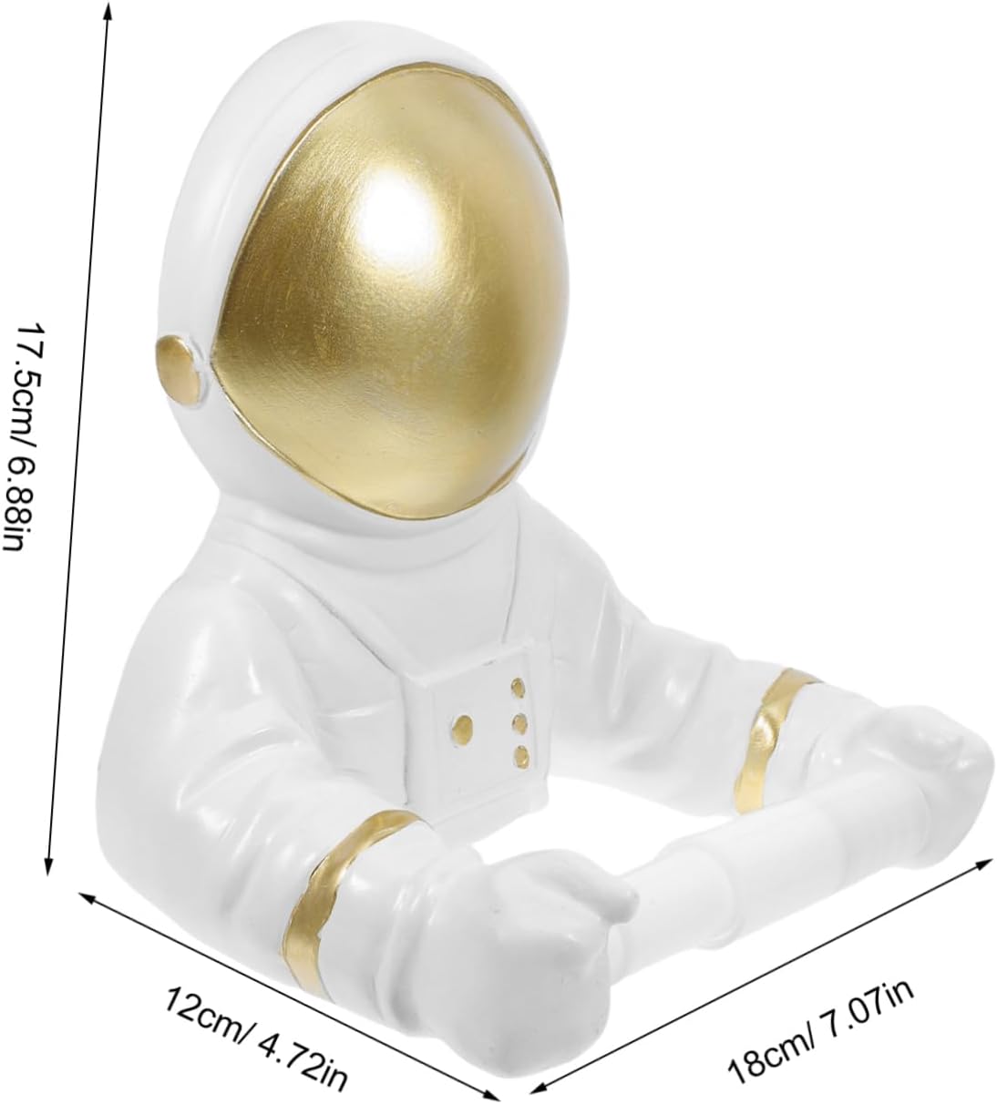 jojofuny Astronaut Shaped Decorative Toilet Paper Holder Wall Mounted Roll Paper Stand Lightweight Punch Design Durable Metal Tissue Rack for Bathroom Portable Space Themed Novelty image 2