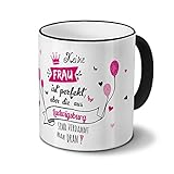 printplanet Tasse mit Namen Ludwigsburg - Motiv Keine Frau ist Perfekt, Aber. - Namenstasse, Kaffeebecher, Mug, Becher, Kaffeetasse - Farbe Schwarz
