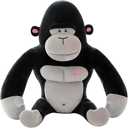 Amazon ぬいぐるみ 特大 ゴリラ 筋肉 50cm かわいい 縫い包み 抱き枕 お祝い ふわふわ 子供 おもちゃ ソフト 萌え萌え 女の子 男の子 お誕生日 プレゼント こどもの日 人気 添い寝 癒し 飾り 彼女 バレンタイン ギフト ブラック ぬいぐるみ