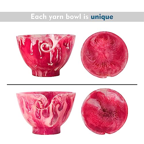 Image of Handcrafted Resin Yarn Bowl, Knitting Resin Storage Bowl, Crochet Kit Organizer. (Pink)