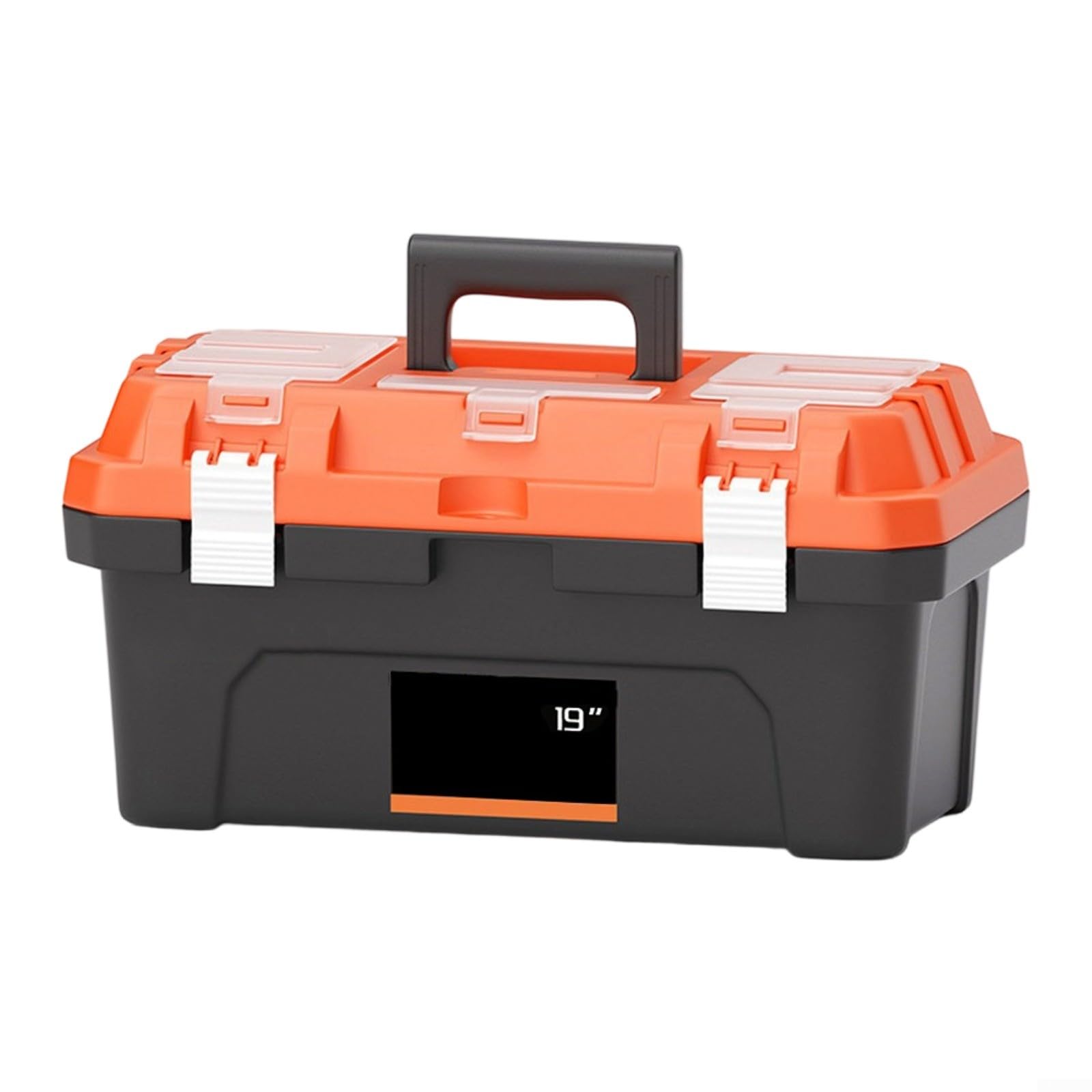 Boîte à outils double couche en plastique robuste - Organisateur avec 19 nervures