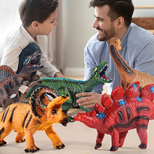 Bennol 7 Pieces Dinosaur Toys for Kids Boys Toddlers 3-5 5-7, 11\" Large Soft T-Rex Triceratops Dinosaur Toys for Kids Boys, Dinosaur Party Favors, Birthday Toys Gifts for 3 4 5 5-7 Year olds