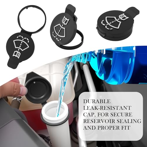 VKQTS 2PCS Windshield Washer Fluid Cap,Compatible with Chevrolet/Cadillac/GMC Washer Fluid Caps,Leak-Proof Windshield Washers Reservoir Cap Car Accessories OEM#13227300,19172571,12788573