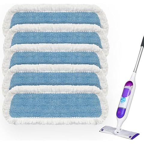 MEXERRIS 5 Pack Microfiber Spray Mop Pads Cover