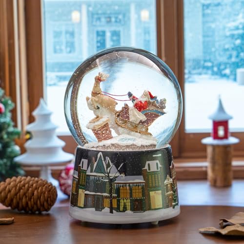 Snow Globe Gift for Birthday, Collectible Real Glass Snowglobe with Music Santa Clause is Coming to Town for Mother, Granny, Wife, Daughter and Granddaughter - Thumbnail 2