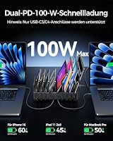 Rocoren 400W Ladestation Mehrere Geräte USB C Charging Station, GaN PD100W 10 Anschlüsse Familien Handy Ladestation Desktop Ladegerät mit Schnell-Laden Kompatibel mit MacBook Pro/Air, iPhone, Galaxy – Ansicht 2