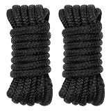 NewDoar 2 Pack 1/2in x 15ft Double Braided Nylon Dock Lines Boat Ropes for Docking with Loop Marine Grade Mooring Lines with 12” Pre-Spliced Eye High Strength Anchor Rope for Pontoon Speedboat Fishing