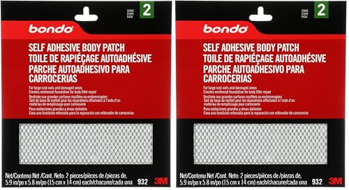 Bondo Self-Adhesive Body Patch, for Large Rust-Outs and Damaged Areas, 2 Patches, 5.9 in x 5.8 in, 2 Patches (Pack of 2)