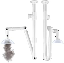 Sumind Lab Exhaust Vent Fume Extractor Arms with 360° Adjustable Pivots Snorkel Arm for Fumes, Chemicals, White PP Material Ceiling-mounted Extractor Fume Hood for Laboratory, Industrial, Moxibustion
