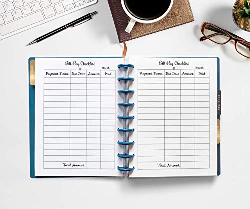 Monthly Budget Forms Bill Pay Checklist For Medium Size 9 Disc Planners, Fits 9-Disc Notebooks, 7"X9.25" (Planner, Tabs And The Rings Are Not Included) #TOP1