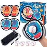 Toss and Catch Game Set, Easy to Catch Sticky Balls & Starter Baseball Glove, Outdoor Suction Catch Ball Set for Family Backyard Beach Yard Play, Hand-Eye Coordination Sports Toys for Kids Ages 3+