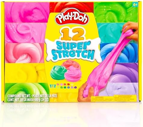 Play-Doh Super Stretch Slime for Kids, 12-Pack Variety, Popular T...