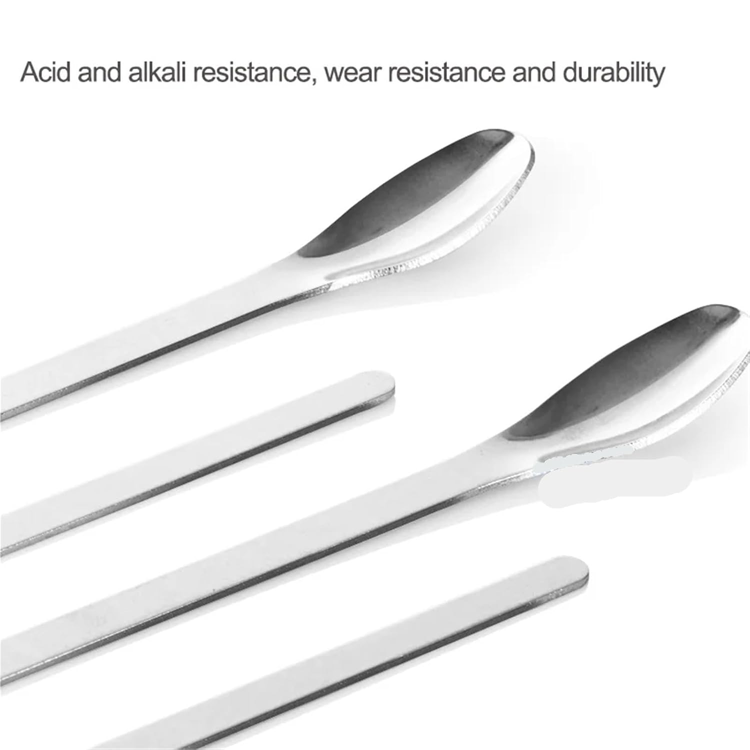 1set Stainless Steel Lab Spatula Micro Scoop Set Laboratory Sampling Spoon Mixing