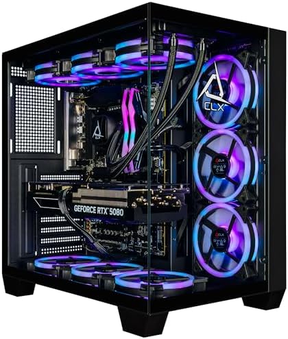 CLX Set Gaming PC - Intel Core Ultra 7 270K Plus 3.7GHz, GeForce RTX 5080, 2TB NVMe M.2 SSD, 64GB DDR5 RGB Memory, 360mm AIO, WiFi, Windows 11 Home, Black