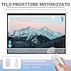 HOMCOM Telo Proiettore Motorizzato da 100 Pollici 4K HD Formato 16:9, Schermo Proiettore Motorizzato Elettrico con Telecomando, per Casa, Cinema, Ufficio, Home, Esterno, 247x7.5x168 cm, Bianco