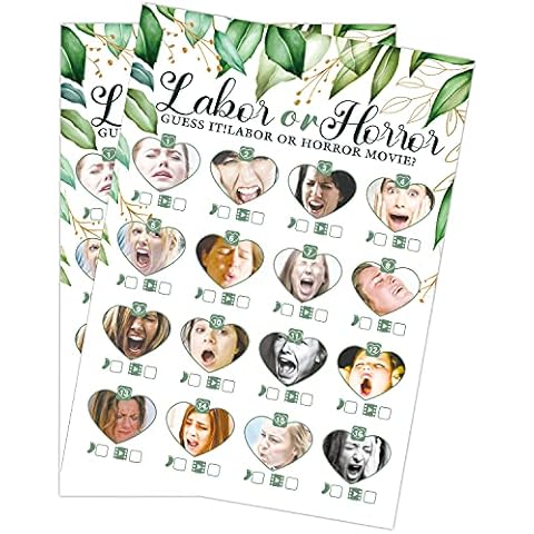 Labor or Horror Baby Shower Game-31 cards(including answers),Gender Reveal Party,For Mom, Dad, Kids, Women, Men, Gender Neutral Unisex Set(L02) Cover