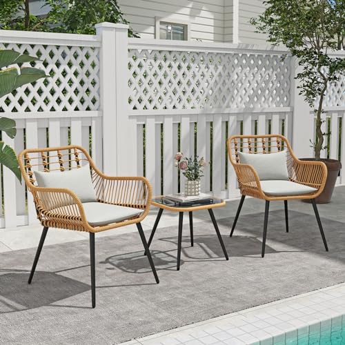 OC Orange-Casual Beige Rattan Bistro-Set