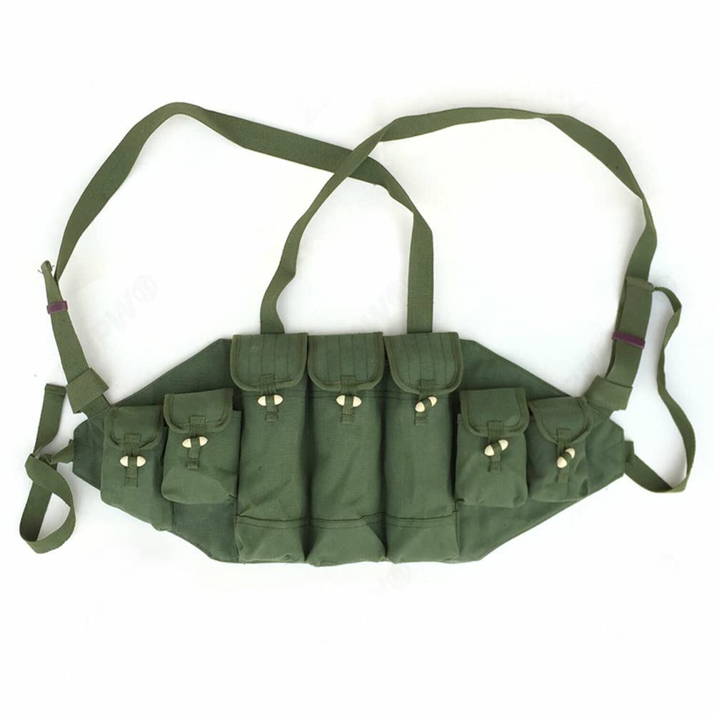 Buy Bykswil Chinese Military Canvas Type 56 Chest Rig AK 47 Magazine Pouch Ammo Bandolier Green