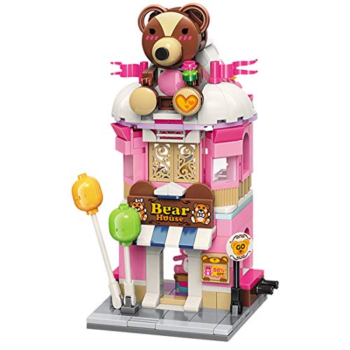 Tewerfitisme Architektur Haus Bausteine Bausatz, Mini Bunte Straßenszenen Modular Buildings,281 Klemmbausteine Modular Gebäude Modell Kompatibel mit Lego Cover