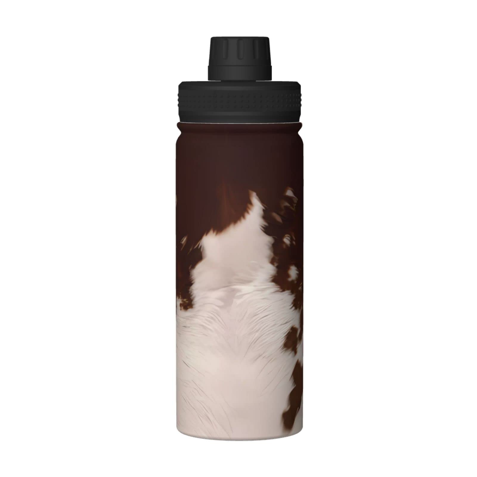 Sport-Trinkflasche aus Rindsleder, 530 ml, isoliert, auslaufsicher, Edelstahl, für Reisen, Fitnessstudio, Büro