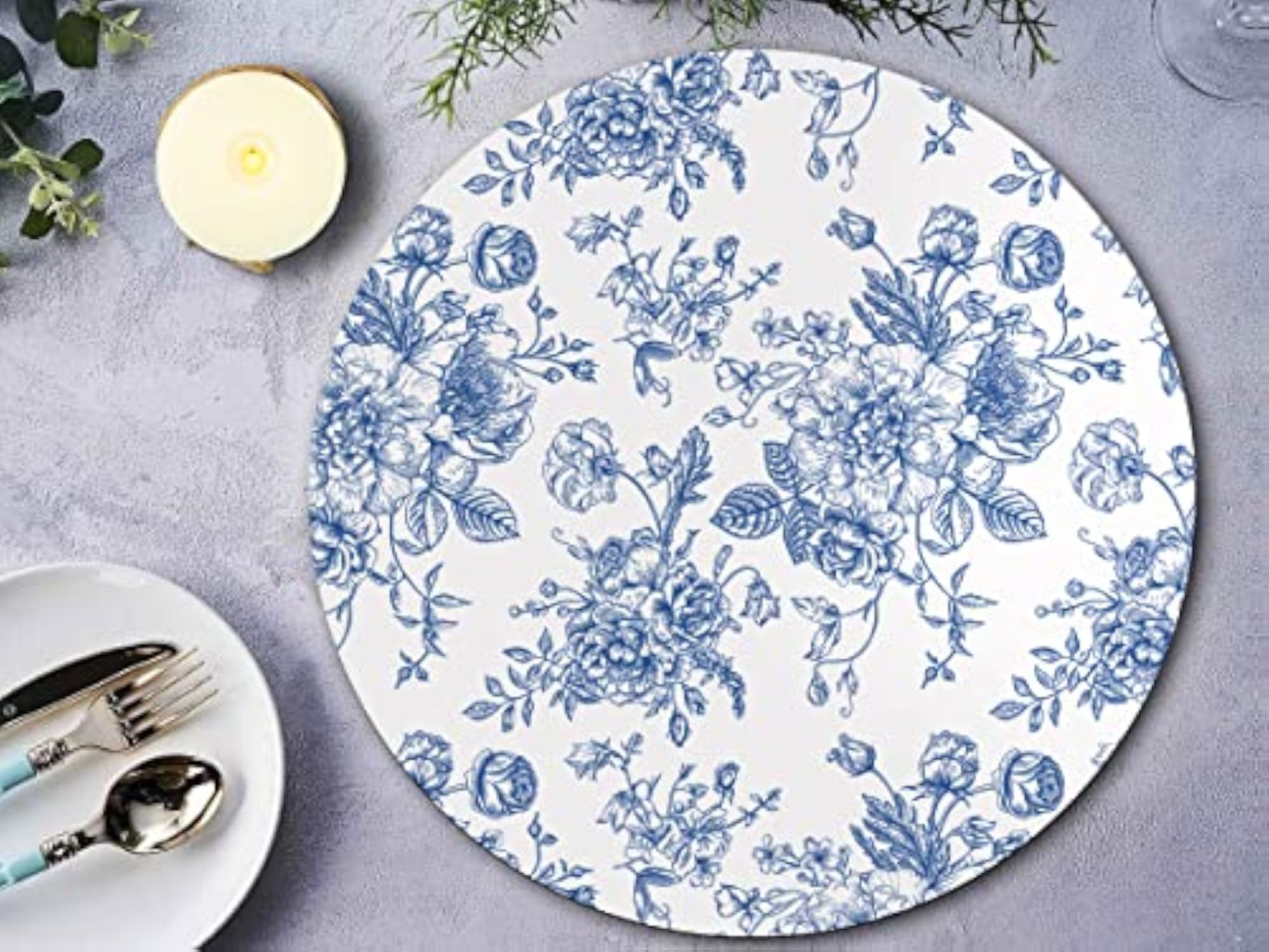 Blue Rose Design Premium Printed MDF Wooden Dining Tablemat