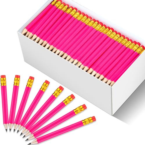 Demi-crayons de golf Chivao HB pré-taillés avec gomme pour bureau, lot de 288 mini crayons