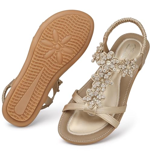 SHIBEVER Dressy Flat Sandals for Women: Summer Comfortable Walking Womens Sandal2
