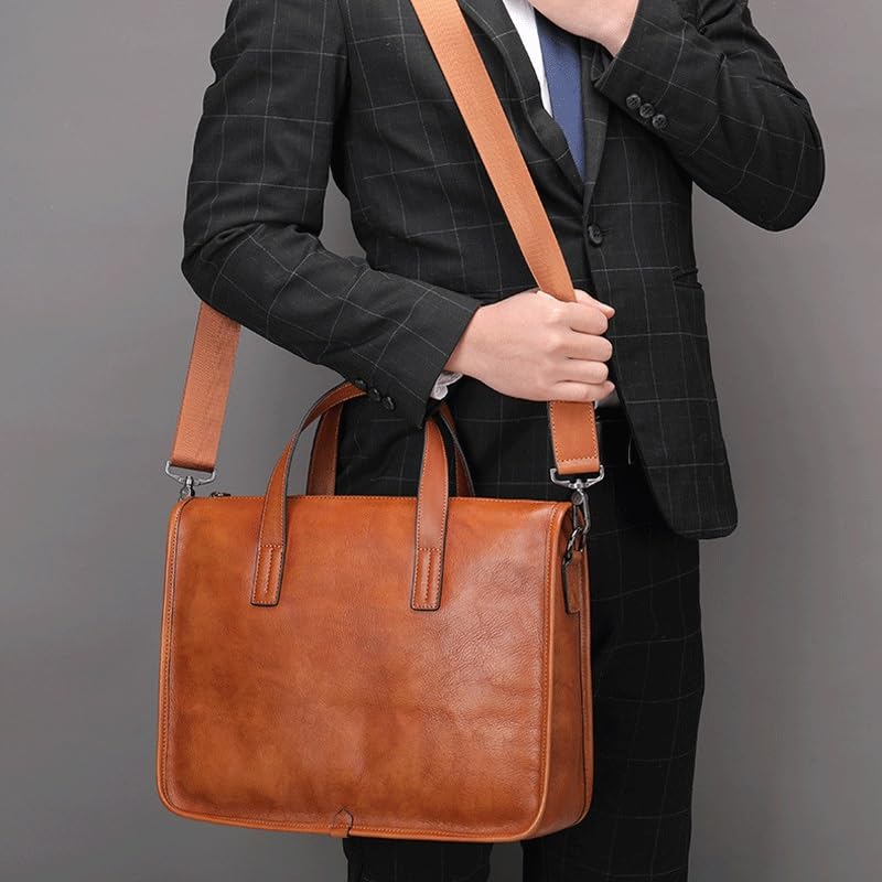 JSEIAJB Briefcase Horizontal Large Capacity Business Cowhide Handbag Computer Bag Business Bag3