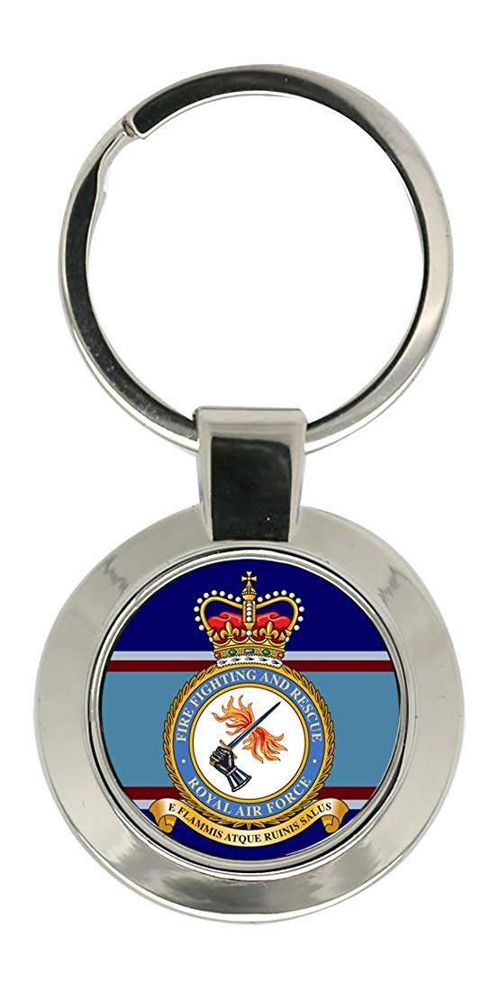 Giftshop Uk Unisex Silver Coloured Metal Fire Fighting And Rescue Service, Raf Key Ring