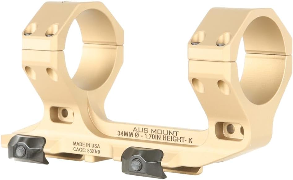 Reptilia AUS 34mm 1.70" Short FDE Optic Mount, Durable Scope Mount for Optics, Made in USA (100-249)