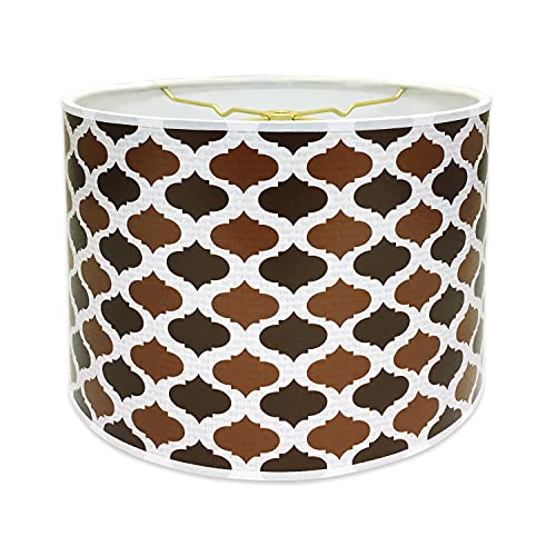 Image of Royal Designs, Inc. Trendy Decorative Handmade Drum Shade, Made in USA, 10in, HBC-8025-10, Two Tone Brown