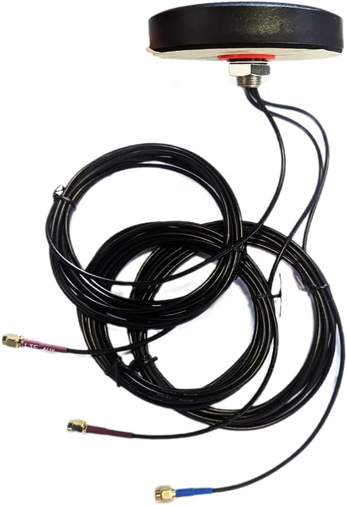 Maswell Combo Cellular and GPS 3G 4G LTE Antenna Outdoor, 700-2700MHz 2X2 MIMO External Aerial, IP67 Waterproof with 9.8ft Cables, Screw-Mount, 2dBi Low Gain NOT for Speed Competition