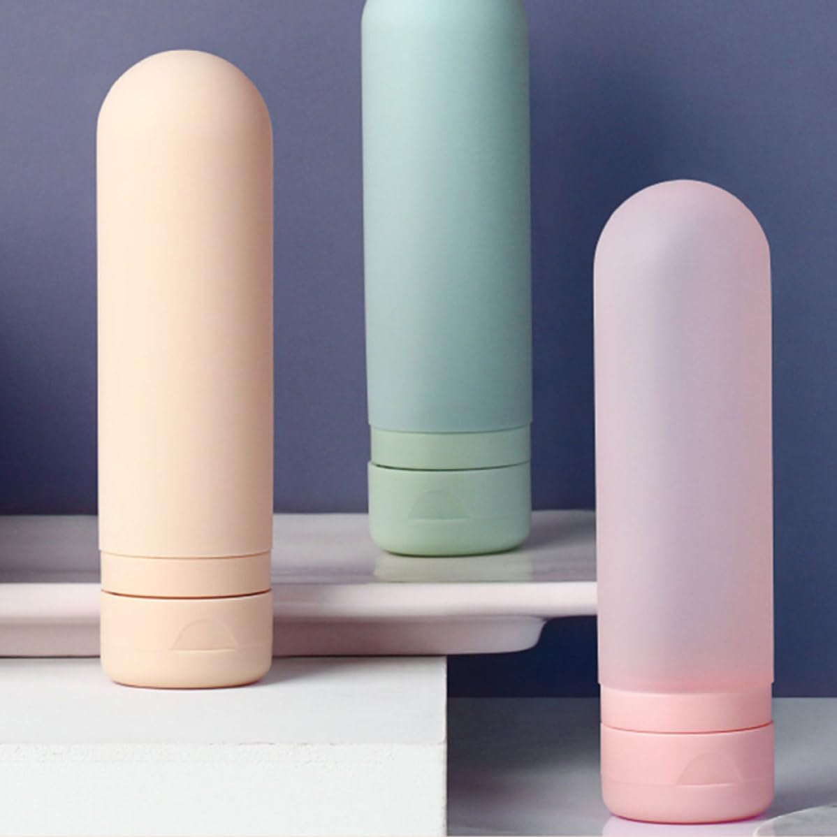 Portable Cosmetic Containers 2pcs Silicone Travel Bottles Reusable and Easy to Clean Lightweight Empty Lotion and Shampoo Dispensers Random Color for Outdoor and Travel Use image 4
