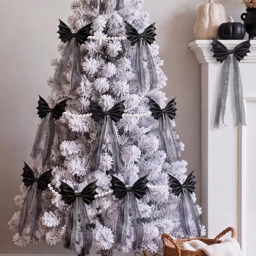 Halloween Spooky Gothic Black Bat Bow Garland, 6.5 Ft - image 7