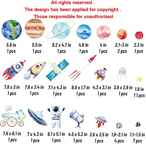 Glow In The Dark Planet And Space Solar System Wall Stickers,Glow In The Dark Stars For Ceiling,Galaxy Astronaut Rocket Spacecraft Alien Wall Decals For Boys Toddler Kids Bedroom Nursery Playroom Wall Decor #TOP3