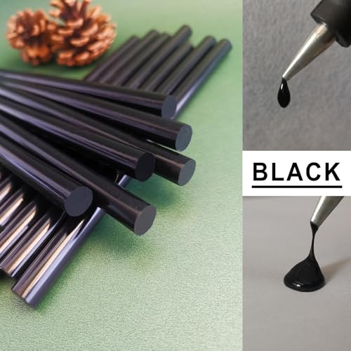 Raintwo 50 Stück Heißklebestifte 100mm x 7mm Schwarzer DIY Heißklebesticks für Heißklebepistole